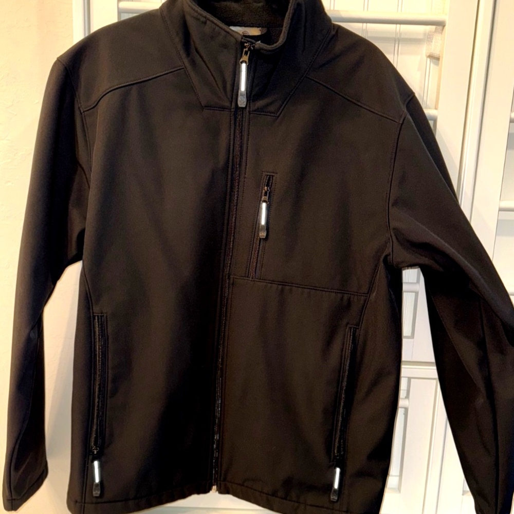 Roper Mens LARGE Full Zip Lightweight Jacket with Zip pockets Black NWOT